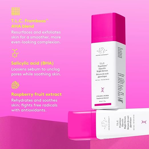 Drunk Elephant T.L.C. Framboos Glycolic Serum - Exfoliating AHA Serum - Clean Clinical Skincare